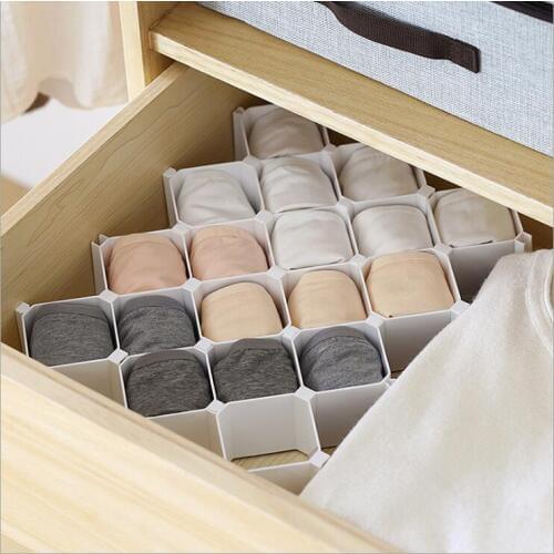 6 Pcs Square/Set Home Storage Organization Storage Drawers Underwear Socks Tool Organizer Sorting Box Honeycomb Partition