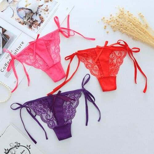 7 Color Gift Beautiful Lace Leaves Womens Sexy Lingerie Thongs G-string Underwear Panties Briefs Ladies T-back