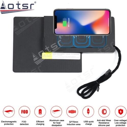 Car Charger QI Fast Charging Smartphone Wireless for Audi A4L/A5 2017-2018