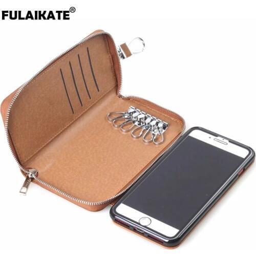 FULAIKATE Retro Key Pocket Waist Phone Pouch for iPhone 7 8 Wallet Back Cover for iPhone 7 8 Plus Card Bag Protecitve Case