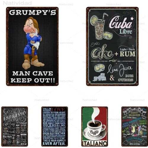 European Style Home Decor Never Trust a Skinny Cook Letters Poster and Print Vintage Metal Sign Irons Painting for Living Room