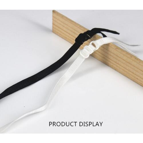 100pairs 6mm Black Off White Elastic Adjustable Spaghetti Ribbon Bra Strap for Costumes Sewing Accessories WB102
