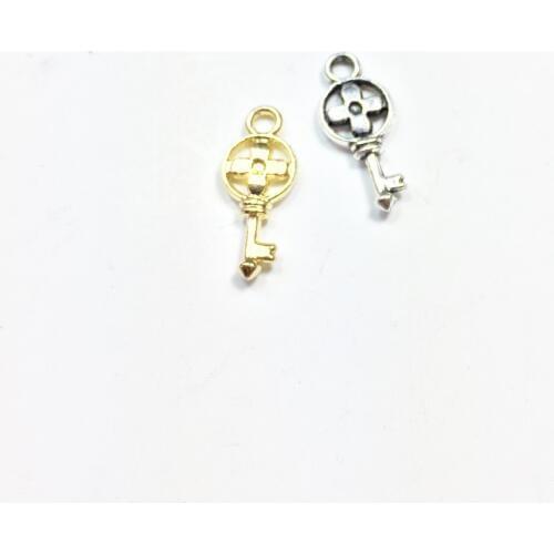 Eruifa 20pcs 14*12mm Pretty Mini Key Charms Zinc Alloy necklace,earring bracelet jewelry DIY handmade 2 colors