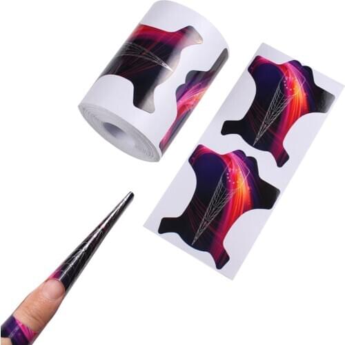 Nail Forms Rainbow Extension Acrylic Builder Form Guide For Nail Extension Stencil Manicure Tools