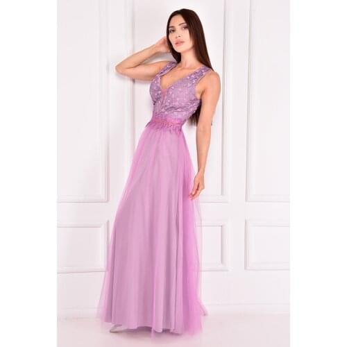 Tül Abiye Lila ZNG4030