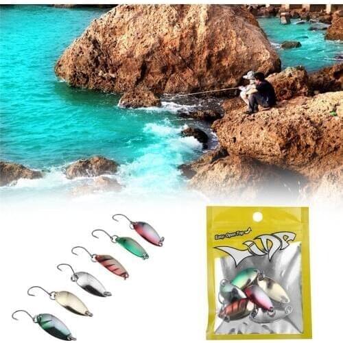 Hot Sale Fishing Accessories 6pcs 2.5g Sequin Spoon Fishing Lure Trout Blinker Hard Bait Single Hook Outdoor Leurre Peche 6