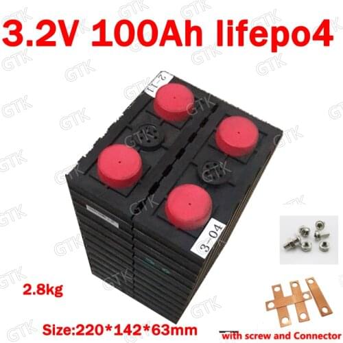GTK 3.2v 100Ah LiFePO4 Battery high qualit deep cycle for DIY 12V 36V 500AH Golf Cart motorcycle solar light subwoofer amplifier