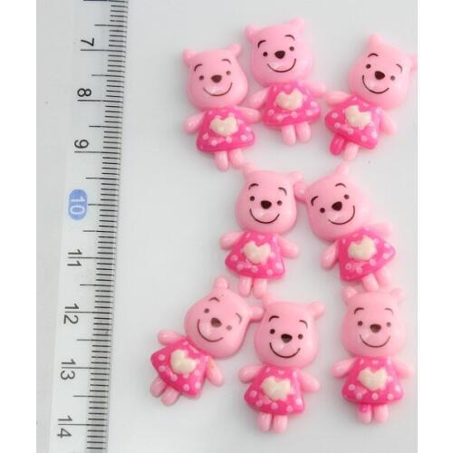 200pcs pink lovely BEARS Resin Decoden Kawaii Flatback Cabochon 23mm