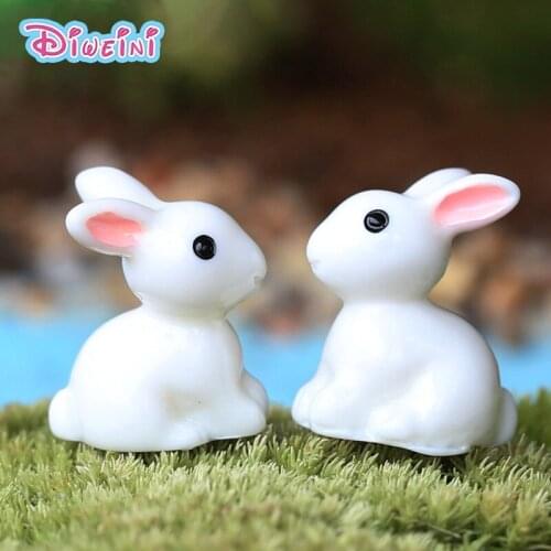 Rabbit Cartoon Animal Meekly herbivorous Mini Model Toys Figurine Home Decoration Miniature Moss Landscape Ornament PVC Craft
