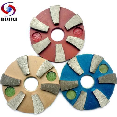 RIJILEI 3PCS/Lot 3 Inch Metal Diamond Polishing Pads 80mm Grinding Disc for Marble Granite and Concrete Floor 3JKP6