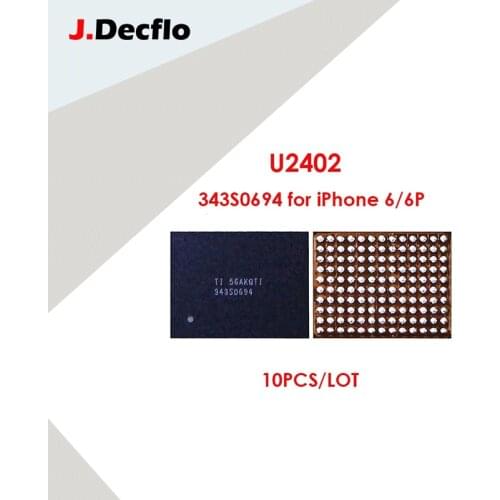 JDecflo 10pcs/Lot IC MESON 343S0694 U2402 Black Touch IC Screen Controller Chip Negro For iPhone 6 6P 6S 6SP Integrated Circuits