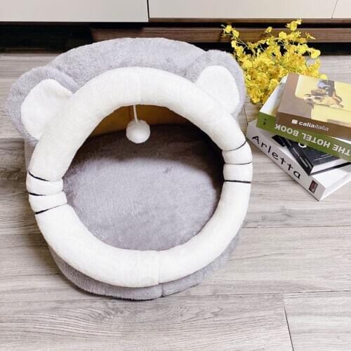 Cute Pet Cat House Winter Bed Warm Nest Kennel Soft Foldable Sleeping Mat Pad Portable Small Dog Cat Cotton Bed Puppy House