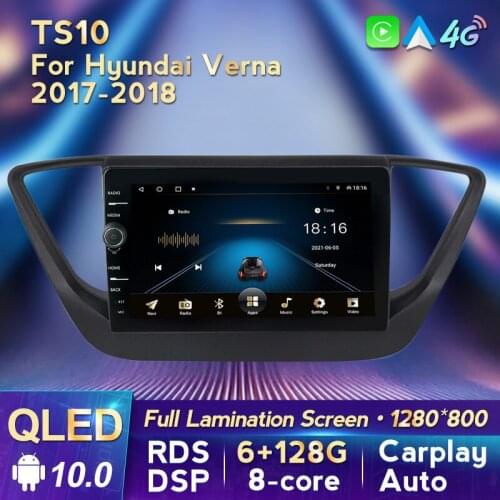MLOVELIN 8Core DSP Apple Carplay Android Auto For Hyundai Solaris 2 Verna 2016 2017 2018 2 Din Car Radio RDS Cassette Multimedia