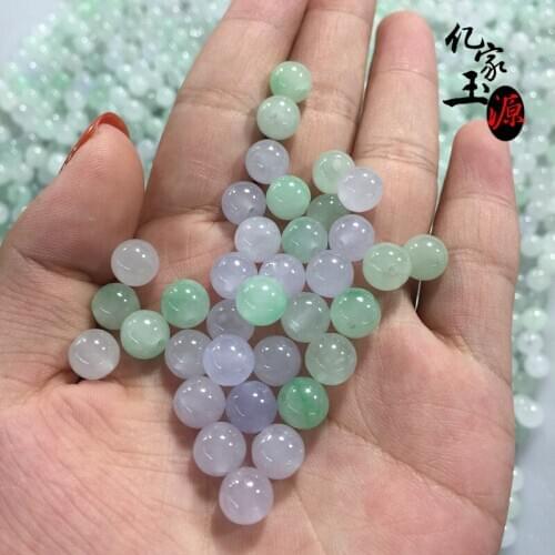 Natural Myanmar ice green jade beads for DIY jade bracelets jade gift jade beads bracelet for women christmas bracelet 50pcs