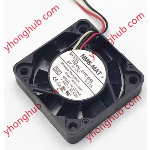 NMB-MAT 1604KL-01W-B59 DC 5V 0.21A 40x40x10mm 3-wire Server Cooling Fan