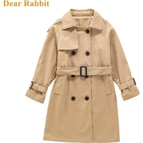 NEW Girl Long Jacket Solid Color Coat Kids Casual Style clothes Children winter Spring Autumn Clothing 6 8 10 12 14 windbreaker