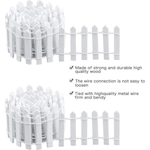 New 5x90cm DIY Mini Small Fence Barrier Wooden Craft Miniature Fairy Garden Terrarium Potted Palings Showcase Decoration