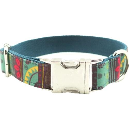 Pet Collar Wearproof Bite Resistant Adjustable Tough Dog Collar with D-ring Metal Buckle