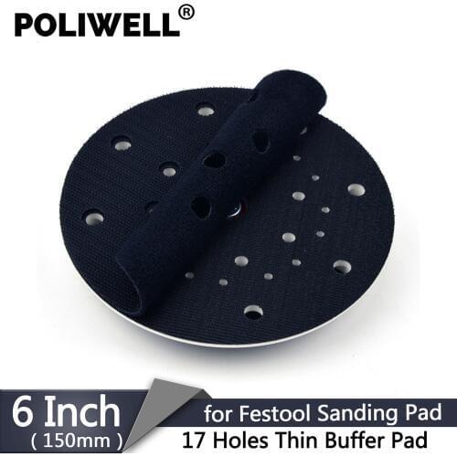 POLIWELL 1PCS 17 Holes Ultra Thin Festool Sanding Pad Interface Buffer Pad for Hook and Loop Sandpaper Abrasive Pad Protection