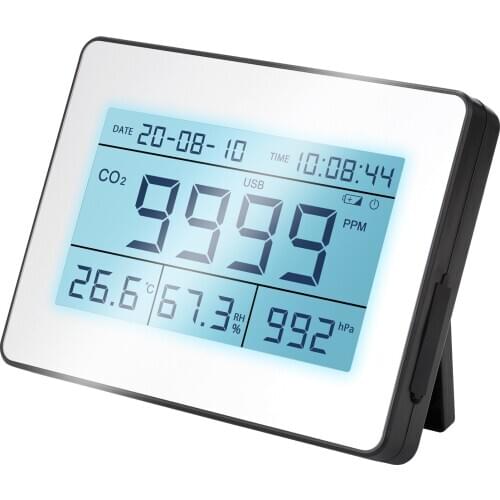 Professional LCD Data Logging Carbon Dioxide Detector with CO2 Concentration Air Temperature Humidity Barometric Detection