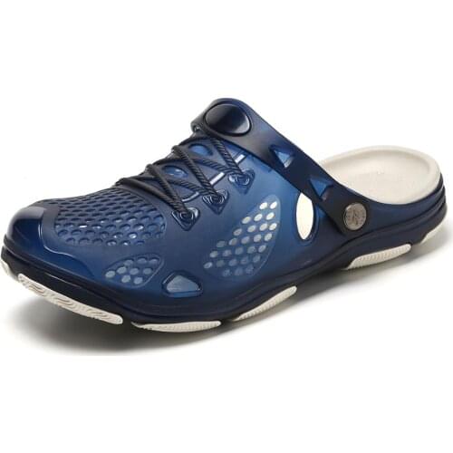 Similarfree Summer Shoes Men PU Beach Slippers Eva Rubber Fashion Outdoor Slippers Anti-Skid Male Clogs Shoes Rain Sandals Man