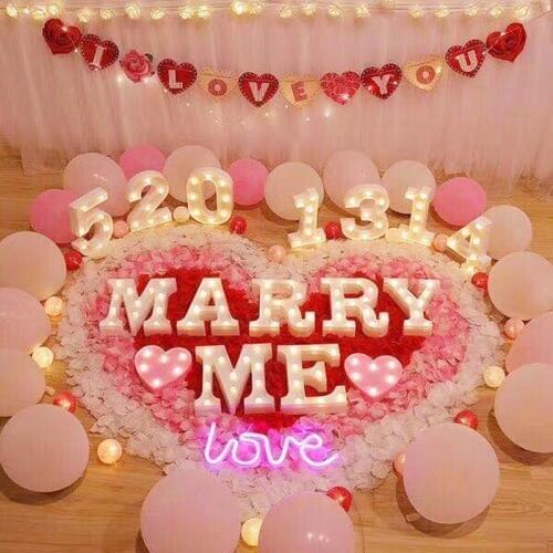 Letters Decorations Romantic Weeding Decoration Mariage Marry Me Combination Led number light home decoration accessories