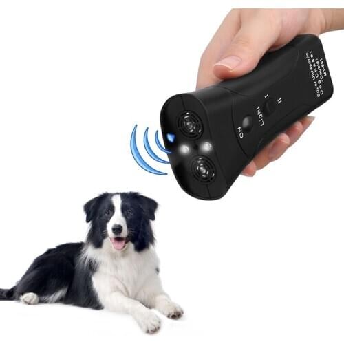 Ultrasonic Dog Chaser Aggressive Attack Repeller Trainer LED Flashlight training Repeller Control Anti Bark Barking Pet Supplies