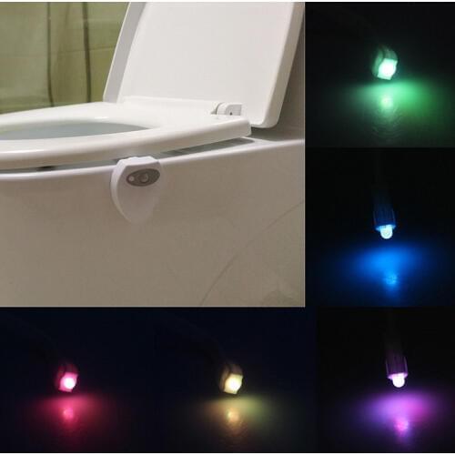 Washingroom Bathroom Smart Toilet Nightlight LED Body Motion Activated On/Off Seat Sensor Lamp 8 multicolour Toilet lamp