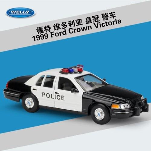 WELLY 1:24 Scale 1999 Ford Crown Victoria Police Model Car Toys Diecast Vehicles Metal Adult Toys Collection