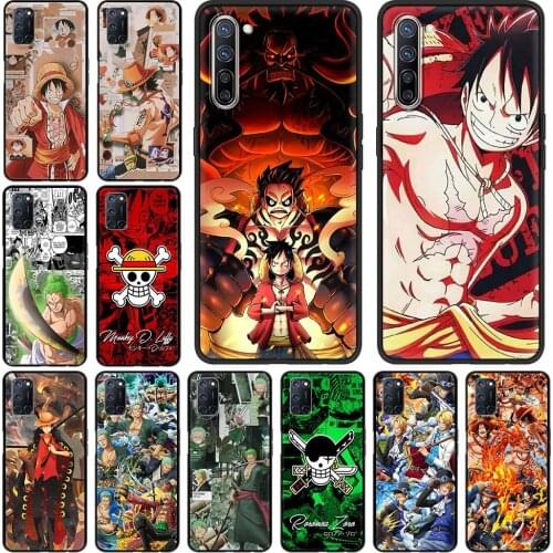 Japanese One Piece Silicone Phone Case For Oppo A9 2020 A52 A53 Find X2Lite X2 Reno3 Reno4 Pro 5G Ace F11 Fundas Cover Housing