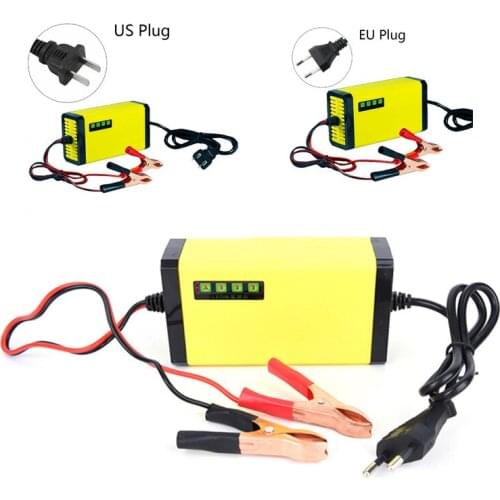 LED Display Motorcycle Auto Smart Battery Charger EU/US Plug Portable 12V Car Battery Charger Adapter Power Supply
