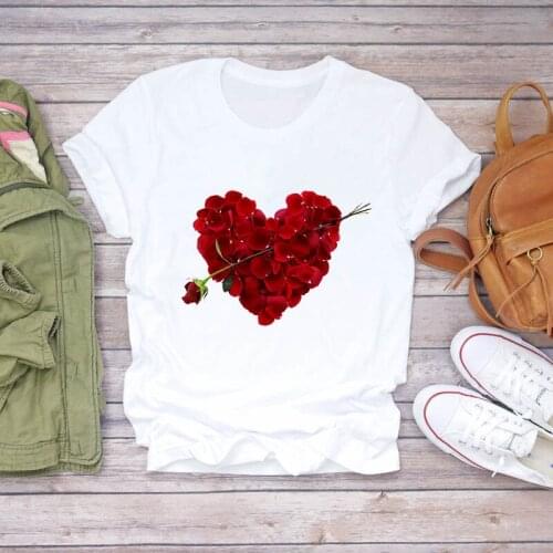 Womens Summer Short-sleeved Fantasy Flowers Fashion Printing Ladies T-shirt Tops T-shirts Ladies Womens Graphic Female T-shirt