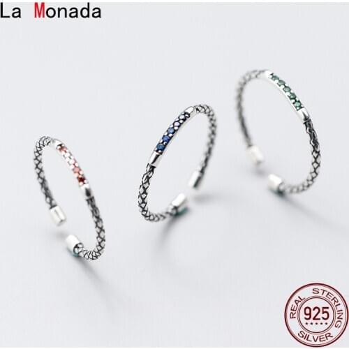 La Monada Snake Design Women Ring 925 Sterling Silver Minimalist Rings For Women 925 Silver Fine Jewerly Rings Woman Adjustable