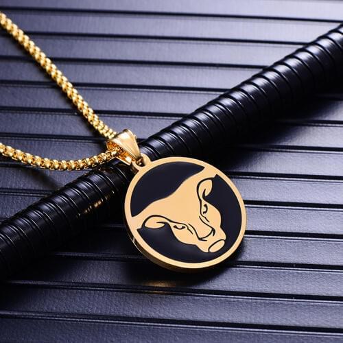 1 Hiphop Titanium Stainless Steel 12 Zodiac Signs Amulet Cancer Constellations Lion Pendants Necklaces For Men Women Jewelry