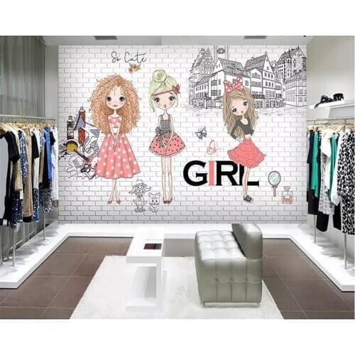 3DBEIBEHANG Photo custom mural wallpaper new urban fashion girl tooling sofa clothing store background decorative painting
