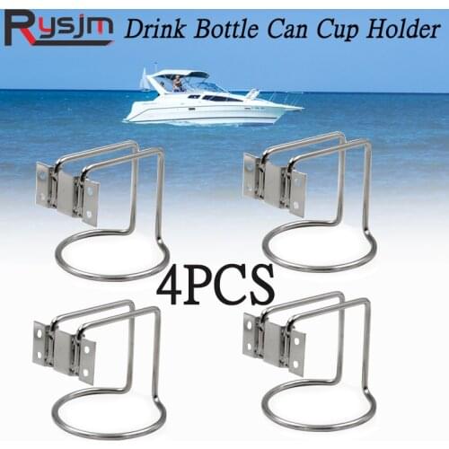 4pcs Stainless Steel Boat Ring Cup Holder Water Drink Beverage Bottle Stand Holder Universal For Marine Boat Yacht RV 88*76mm