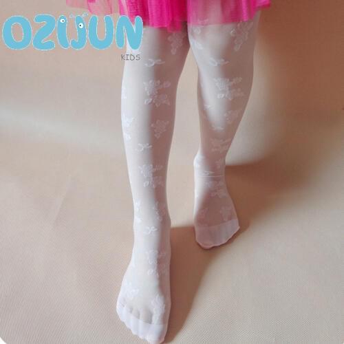 5 pairs/Lot summer kids girls tights 3-5Y Transparent rose flowers floral jacquard pantyhose children stockings for baby girls