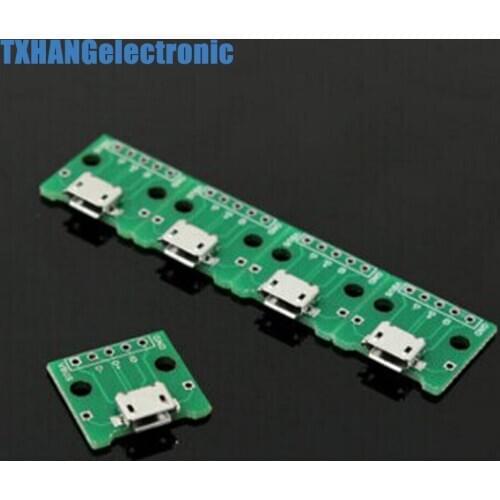 5pcs MICRO USB to DIP adapter 5pin female connector B type pcb converter electronic component accessories diy electronics