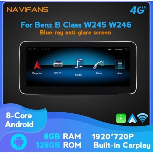 12.5inch Carplay anti-glare screen For Mercedes Benz B class W246 B180 B220 B200 B250 2013-2019 NTG 4.5/5.0 Car Multimedia GPS