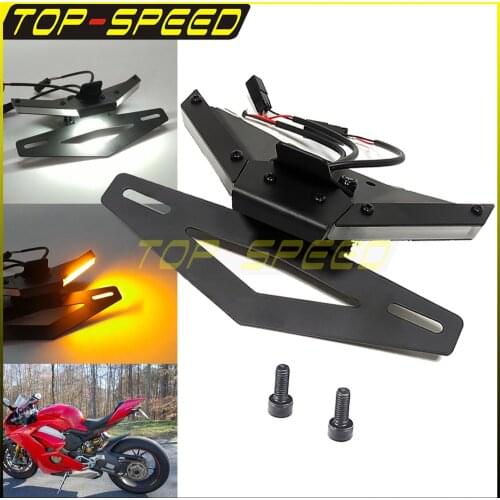 Tail Tidy Fender Eliminator Registration License Plate Holder Motorcycle LED For Ducati Streetfighter V4 V4S V2 2020