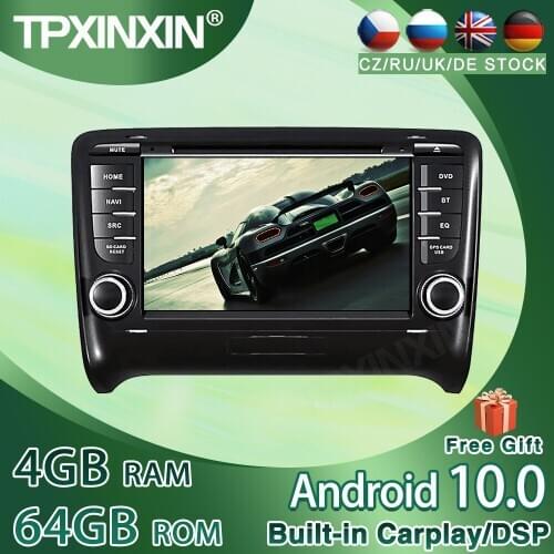 For AUDI TT 2006-2012 Android 10.0 4+64G Car CD DVD Player GPS Navigation Auto Multimedia Player Tape Recorder Headunit PX5/PX6
