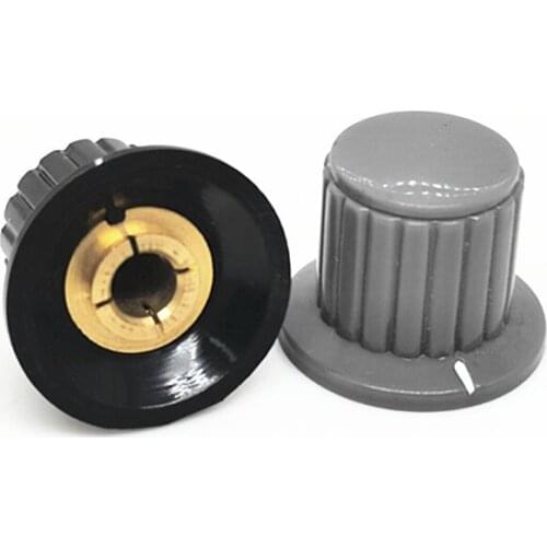 Free shipping 100PCS/LOT Potentiometer knob Bakelite knob KYP25-18-6J aperture 6MM gray