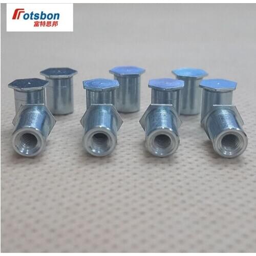 BSO-M3-16 Blind Hole Threaded Standoffs Hex Rivet Self Clinching Feigned Crimped Standoff Server Cabinet Sheet Metal Spacer PEM