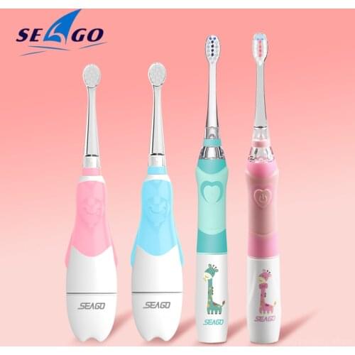 SEAGO Childrens Electric Toothbrush Waterproof Smart Sonic Toothbrush Soft Dental Electric Bath Brush for 0-3-12 Years Old