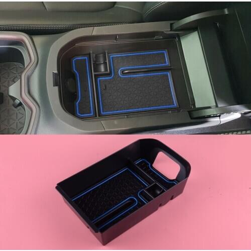 DWCX EB10818 Blue Car Armrest Storage Box Pallet Center Console Bin Tray Fit for Toyota RAV4 2019 2020