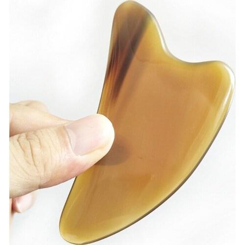 Gua sha tool Large and wide S-type facial beauty is better. Scratch board genuine natural white buffalo horn scraping massage