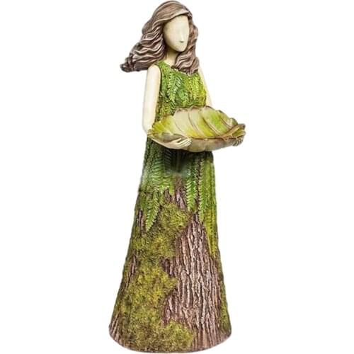 Art Garden Statue Bird Feeder Decorative Ornament Figurine Patio Decor Craft