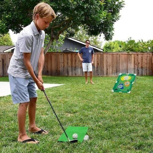 Backyard Golf Cornhole Game Golf Practice Net Training Aid for Indoor Outdoor Playing Putt Target For Child adult