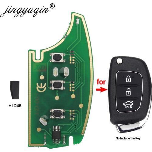 Jingyuqin 3/4 Buttons 433Mhz Remote Key Circuit Board For Hyundai IX35 IX25 IX45 Elantra Santa Fe 2013-2017 Transponder ID46