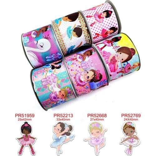 Cartoon characters printed grosgrain ribbon 42816